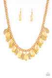 Fringe Fabulous-Gold Necklace-Paparazzi Accessories.