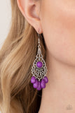 Fruity Tropics-Purple Earring-Paparazzi Accessories.