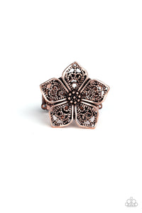 Full Bloom Fancy-Copper Ring-Paparazzi Accessories.