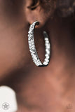 GLITZY By Association-Gunmetal Hoop Earring-Paparazzi Accessories.