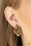 Galaxy Glimmer-Brass Post Earring-Paparazzi Accessories