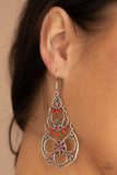 Garden Melody-Red Earring-Paparazzi Accessories.