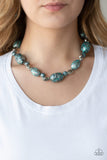 Gatherer Glamour-Blue Necklace-Paparazzi Accessories.