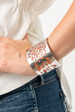Get Your Bloom On-Orange Cuff Bracelet-Leather-Paparazzi Accessories.