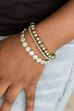 Girly Girl Glamour-Green Stretch Bracelet-Paparazzi Accessories.