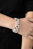 Here To STAYCATION-White Stretch Bracelet-Paparazzi Accessories.