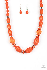High Alert-Orange Necklace-Paparazzi Accessories.