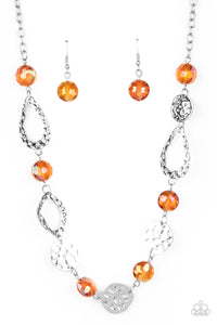 High Fashion Fashionista-Orange Necklace-Paparazzi Accessories.