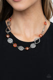 High Fashion Fashionista-Orange Necklace-Paparazzi Accessories.