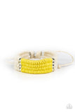 Hot Cross BUNGEE-Yellow Urban Bracelet-Paparazzi Accessories.
