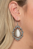 Icy Eden-White Earring-Paparazzi Accessories.