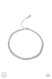 If You Dare-Silver Choker Necklace-Paparazzi Accessories.