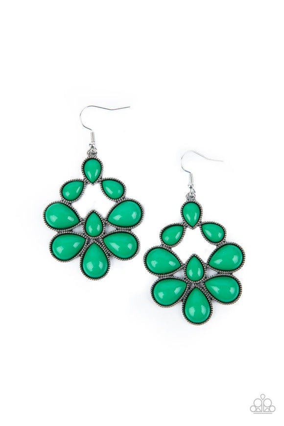 In Crowd Couture-Green Earring-Paparazzi Accessories.