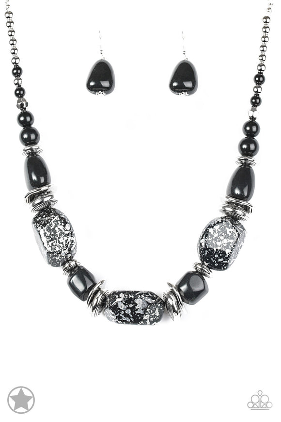 In Good Glazes-Black Necklace-Paparazzi Accessories.