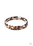 In The HAUTE Zone-Brown Coil Bracelet-Acrylic-Paparazzi Accessories.