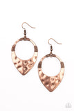 Instinctively Industrial-Copper Earring-Paparazzi Accessories.