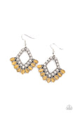 Just BEAM Happy-Yellow Earring-Paparazzi Accessories.