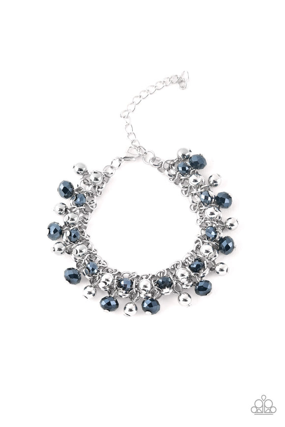 Just For The FUND Of It!-Blue Clasp Bracelet-Paparazzi Accessories.