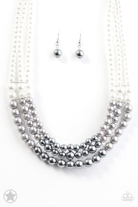 Lady in Waiting- Silver Necklace-Paparazzi Accessories.