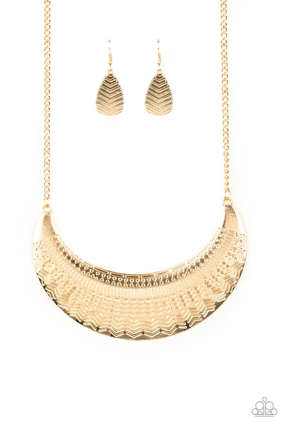 Large As Life-Gold Necklace-Paparazzi Accessories.