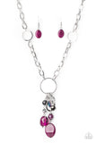Lay Down Your CHARMS-Purple Necklace-Paparazzi Accessories.