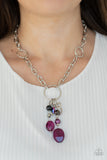 Lay Down Your CHARMS-Purple Necklace-Paparazzi Accessories.