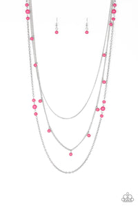 Laying The Groundwork-Pink Necklace-Paparazzi Accessories.