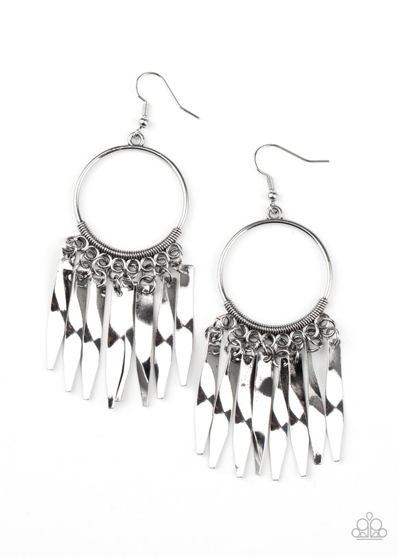 Let GRIT Be!-Silver Earring-Paparazzi Accessories.