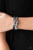 Looking For Trouble-Silver Wrap Bracelet-Paparazzi Accessories.