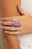 Lotus Oasis-Pink Ring-Paparazzi Accessories.
