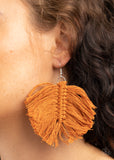 Macrame Mamba-Brown Earring-Paparazzi Accessories.