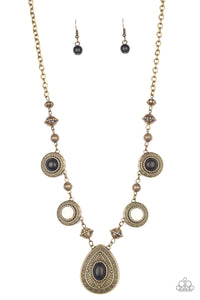 Mayan Magic-Multi Brass Necklace-Paparazzi Accessories.