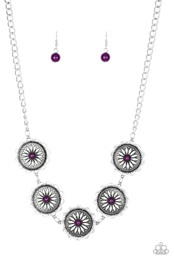 Me-dallions, Myself, and I-Purple Necklace-Paparazzi Accessories.