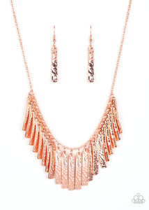 Metallic Muse-Copper Necklace-Paparazzi Accessories.