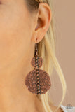 Metro Metalhead-Copper Earring-Paparazzi Accessories.
