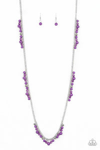 Miami Mojito-Purple Necklace-Paparazzi Accessories.
