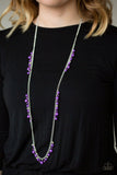 Miami Mojito-Purple Necklace-Paparazzi Accessories.