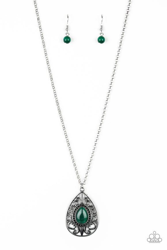 Modern Majesty-Green Necklace-Paparazzi Accessories.