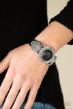 Mojave Motif-Black Cuff Bracelet-Paparazzi Accessories.