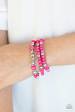 Mountain Artist-Pink Stretch Bracelet-Paparazzi Accessories.