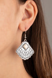 Mountain Mesa-White Earring-Paparazzi Accessories.
