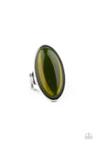 Mystic Moon-Green Ring-Paparazzi Accessories.