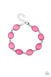 Nice Stonework-Pink Clasp Bracelet-Paparazzi Accessories.