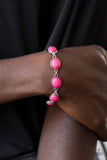 Nice Stonework-Pink Clasp Bracelet-Paparazzi Accessories.