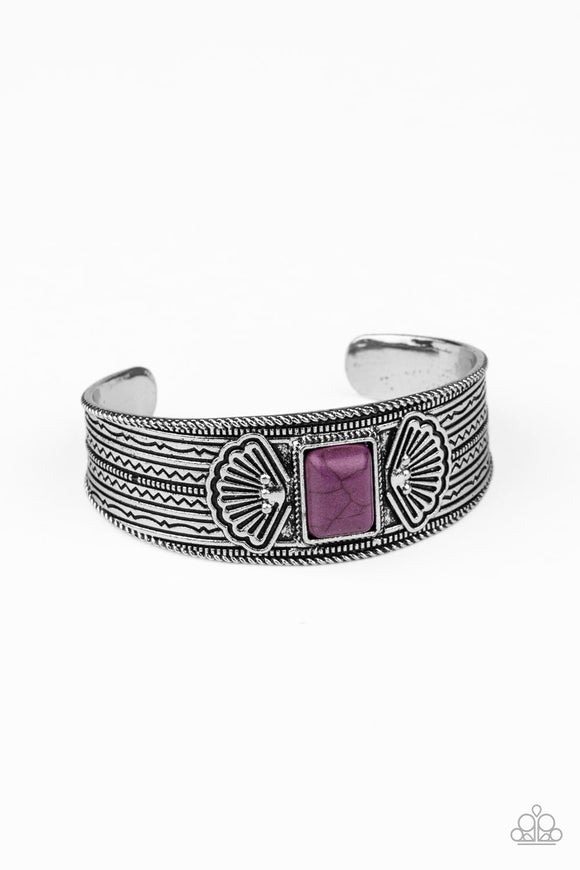 Ocean Mist-Purple Cuff Bracelet-Paparazzi Accessories.