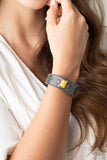 Ocean Mist-Yellow Cuff Bracelet-Paparazzi Accessories.