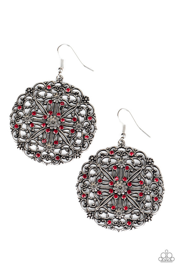 Oh MANDALAI!-Red Earring-Paparazzi Accessories.