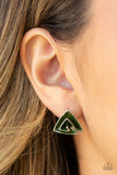 On Blast-Green Post Earring-Paparazzi Accessories.
