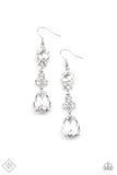 Once Upon A Twinkle-White Earring-Paparazzi Accessories.