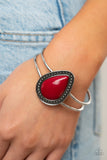 Over The Top Pop-Red Hinge Bracelet-Paparazzi Accessories.